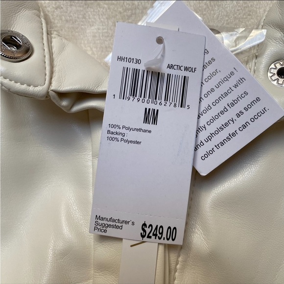 House of Harlow 1960 Arctic Wolf Faux Leather Midi Shirt Dress Size M NWT - Picture 15 of 16